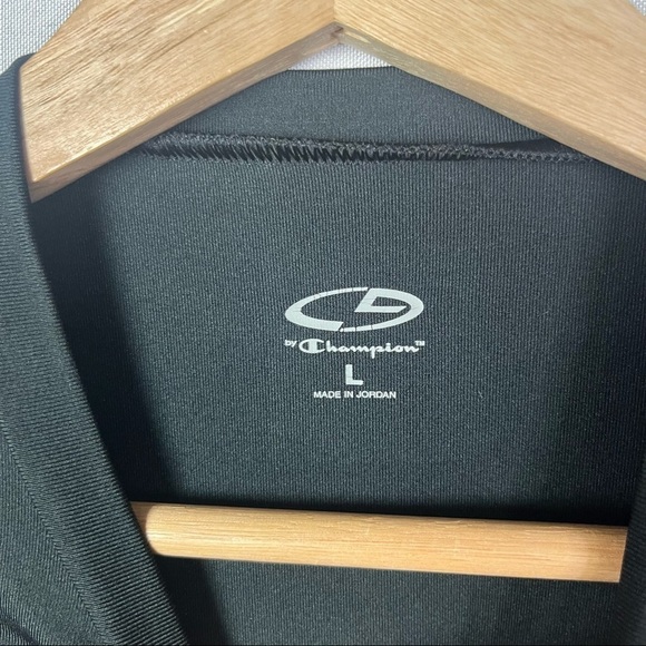 Champion Black Fitted Long Sleeve Athletic Top L - Picture 4 of 4